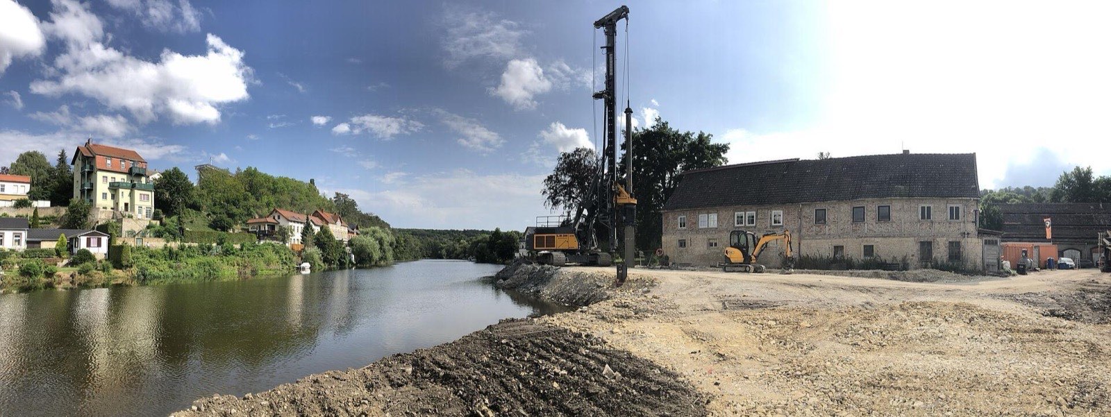 Laufwasserkraftwerk an der Saale
